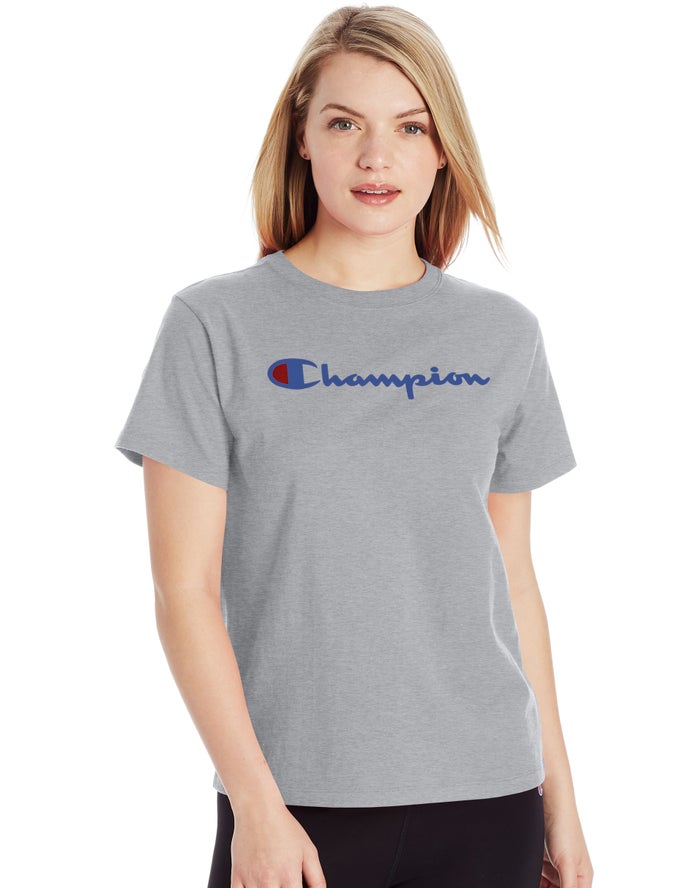 Champion Womens T-Shirt NZ - Classic Grey ( 2845-SEJVN )